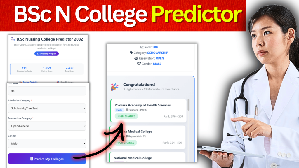 Cee BSc Nursing Nepali College Predictor