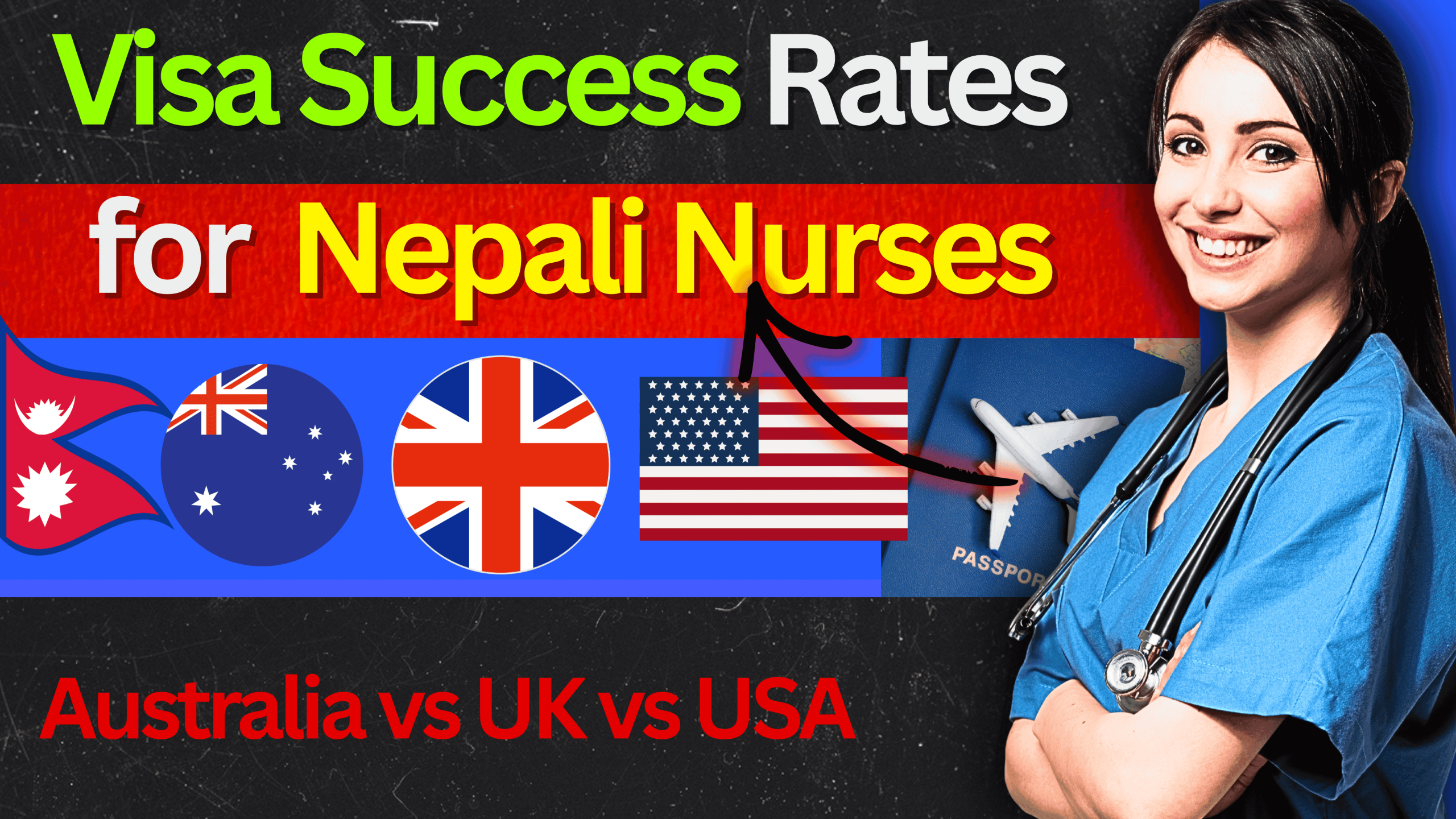 Visa Success Rates for Nepali Nurses: Australia vs UK vs USA (2025 Guide)