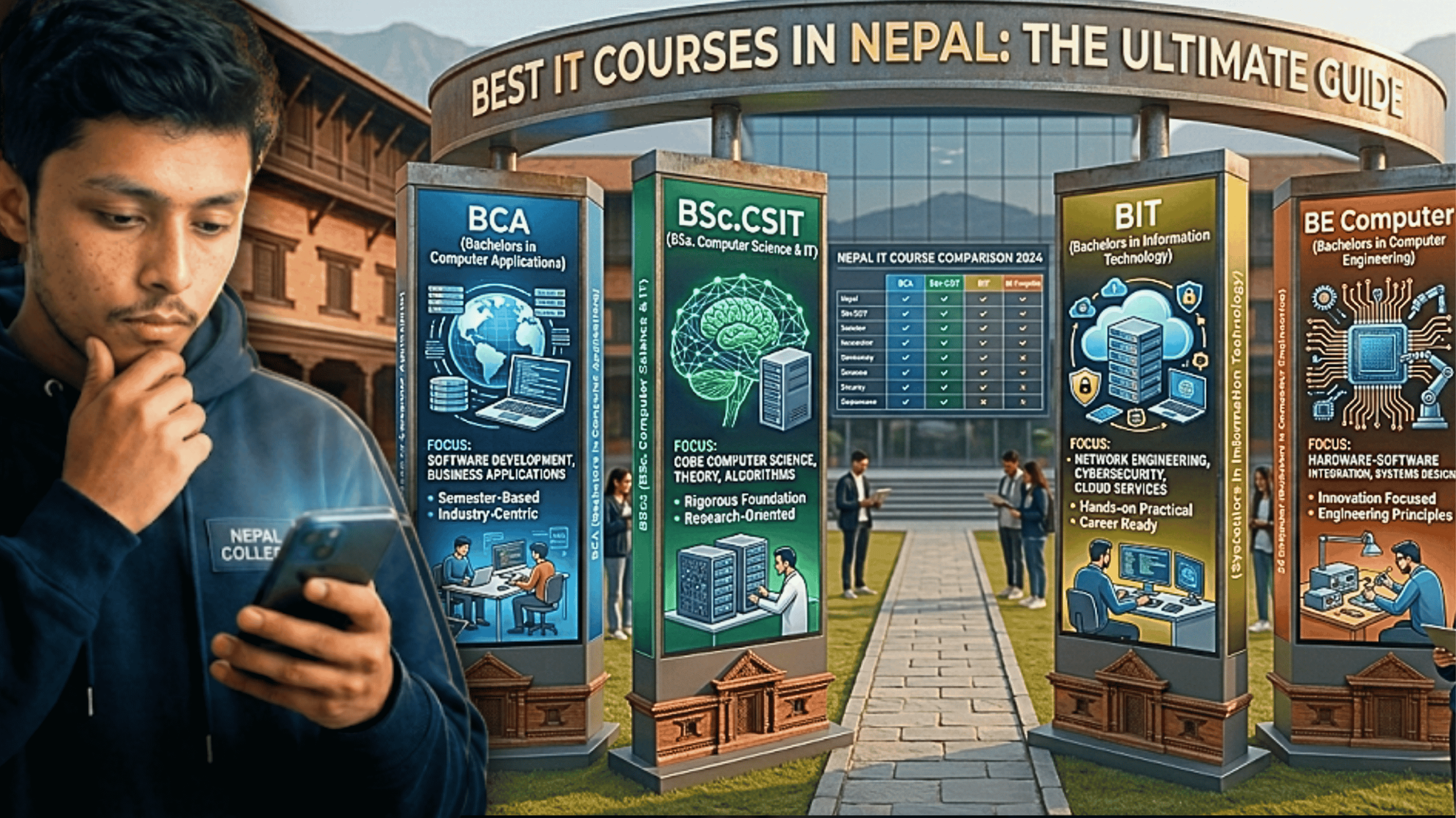 Best IT Courses in Nepal: BCA vs. BSc.CSIT vs. BIT vs. BE Computer